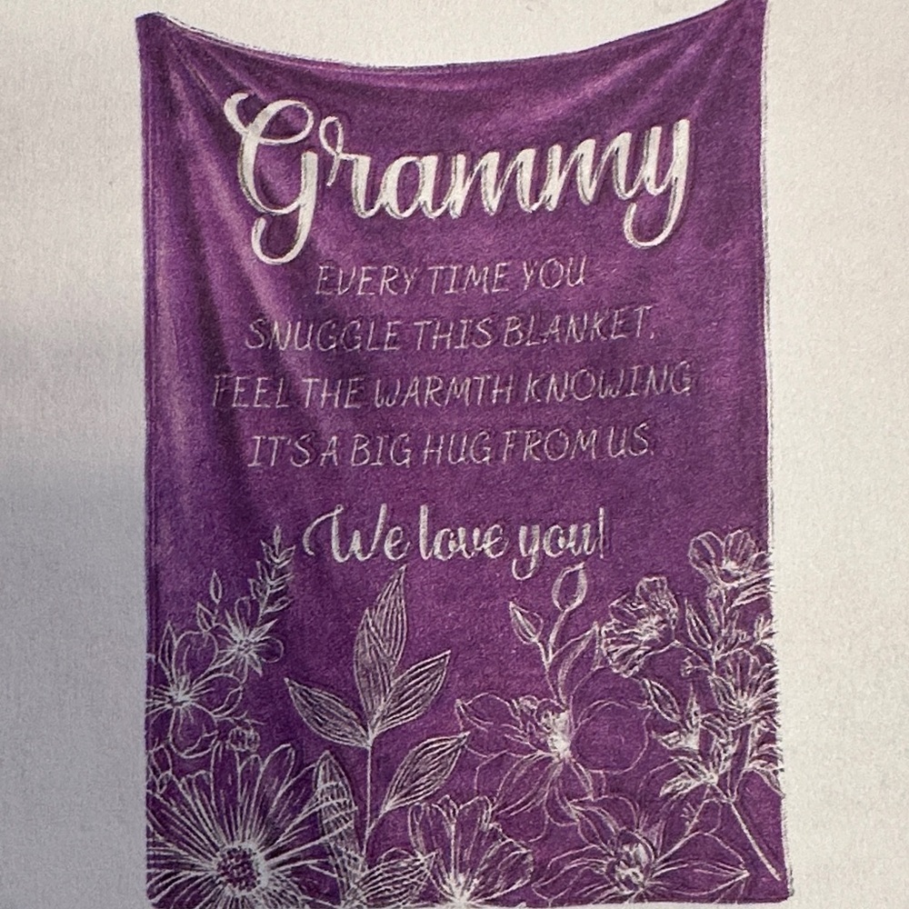 Purple Floral Throw Blanket